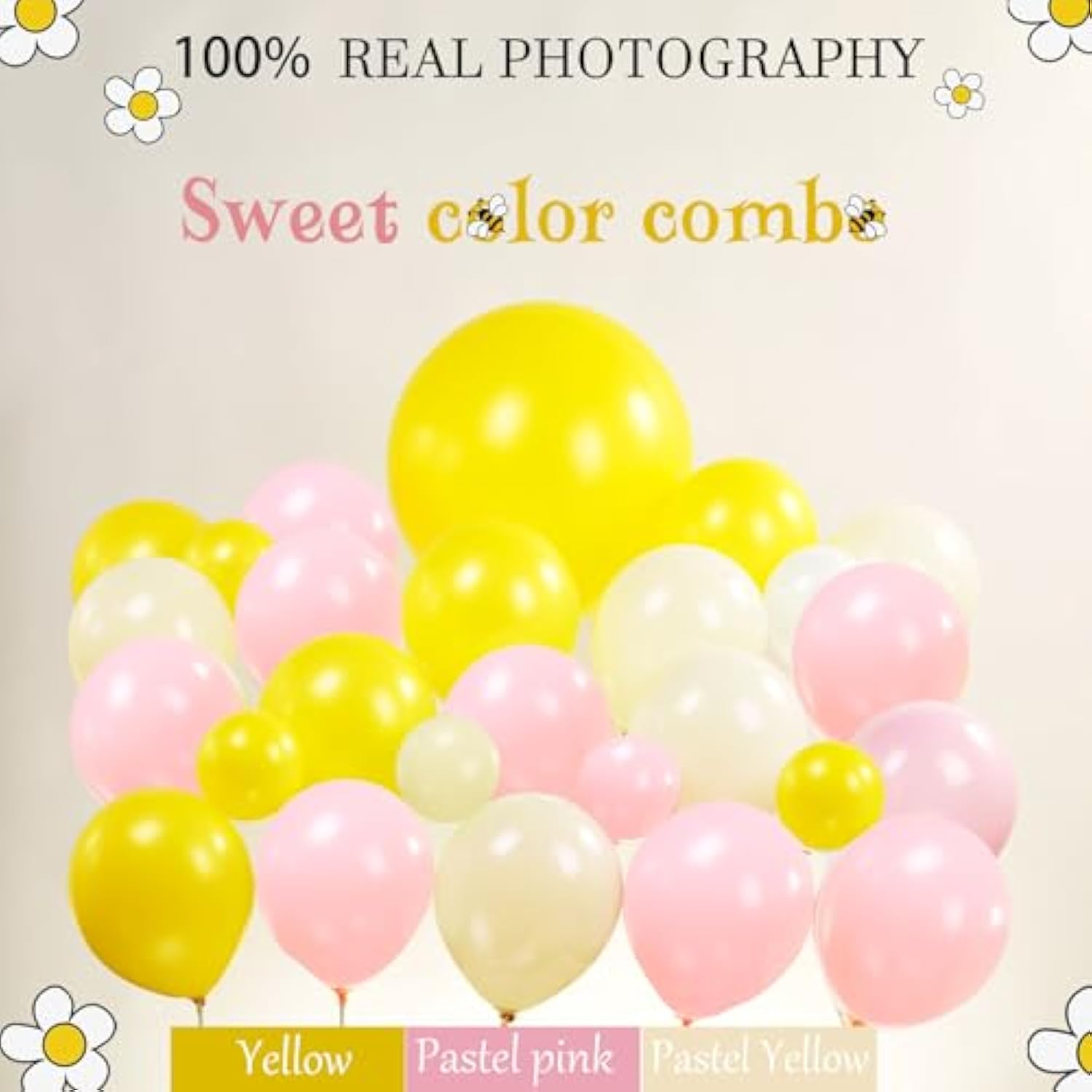 Spring Bee Balloons Garland Arch Kit Yellow White Pastel Pink Green Balloons With Bee Daisy Balloonsfor What Will It Bee Gender Reveal Baby Shower Honey Bee Birthday Decorations
