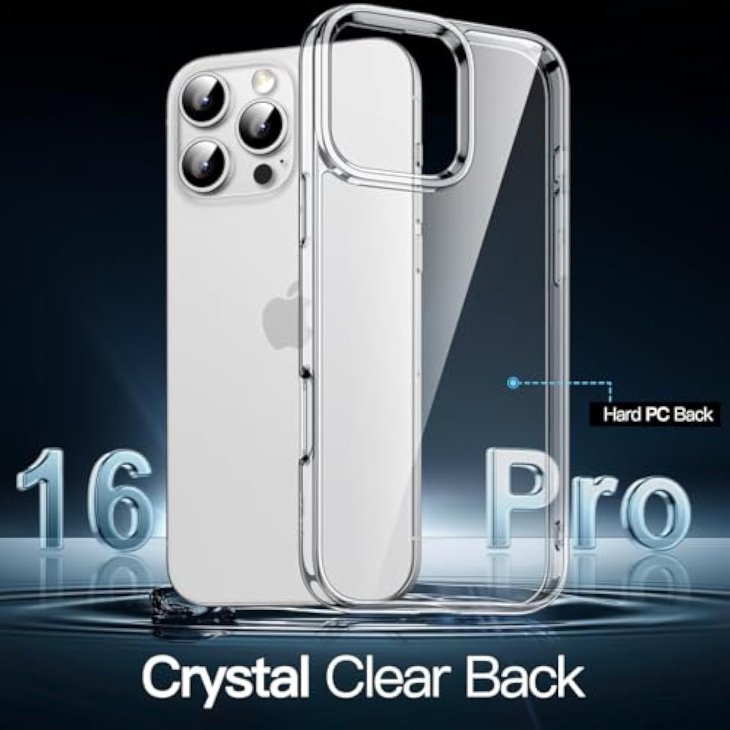 JETech Case for iPhone 16 Pro 6.3-Inch, Non-Yellowing Shockproof Phone Bumper Cover, Anti-Scratch Clear Back (Clear)