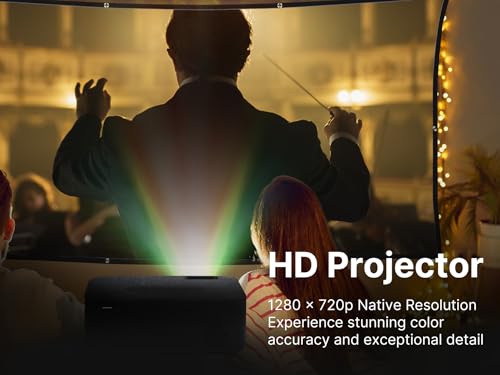 Evp-2001C 150" Portable Projector With 100" Portable Screen, Bluetooth, Hdmi & Usb Inputs, Dual Speakers, And Carrying Case Ideal For Movie Nights, Home Entertainment, And Presentations