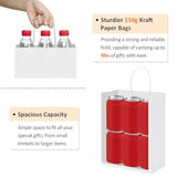 25Pcs White Gift Bags 8X4.25X10.5 Kraft Paper For Gifts, Shopping Retail Merchandise Grocery Sacks, White Paper Bags With Handles Bulk Medium