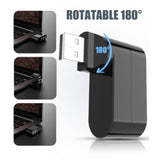 Usb Port Splitter, 3 Port Usb 2.0 Expander Splitter [90°/180° Degree Rotatable