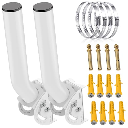 Wireless Bridge Mount, 2-Pack 11 In Dual Screw Locking J Pole Mounting Bracket For Wall Or Pole, 160° Angle Adjustable, 1.38 In Od, For Cpe, Access Point, Tv Antenna Or Weather Station