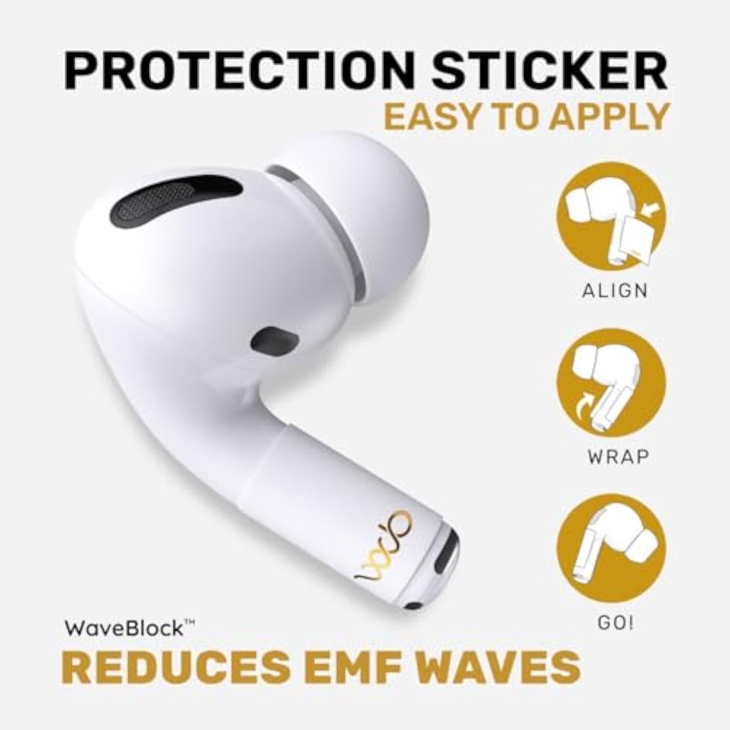Emf Shield Sticker For Airpods Pro – Lab-Tested Electromagnetic Wave Reduction, Made In Usa, Patented Design For 5G & Wireless Devices, Compatible With Airpods Pro 2Nd/3Rd/4Th Gen –