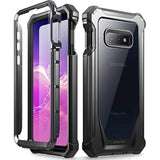 Rugged Clear Case Compatible With Galaxy S10E 2019, Full-Body Hybrid Bumper Cover, Support Wireless Charging, Includes Built-In-Screen Protector, Guardian Series, Black
