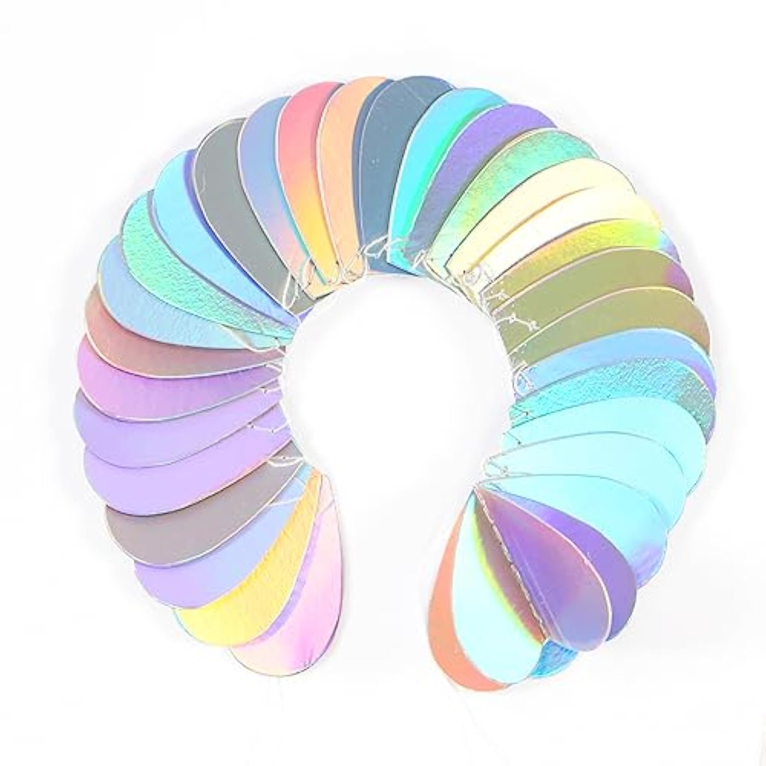 Iridescent Disco Heart Garland 39Ft Neon Paper Streamers Banner Wedding Party Decor