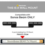 Soundbar Mount for Sonos Beam Compatible with Generation 1 & 2 Sonos Beam Sound Bar Includes All Necessary Mounting Hardware, Mounts Bracket, Black