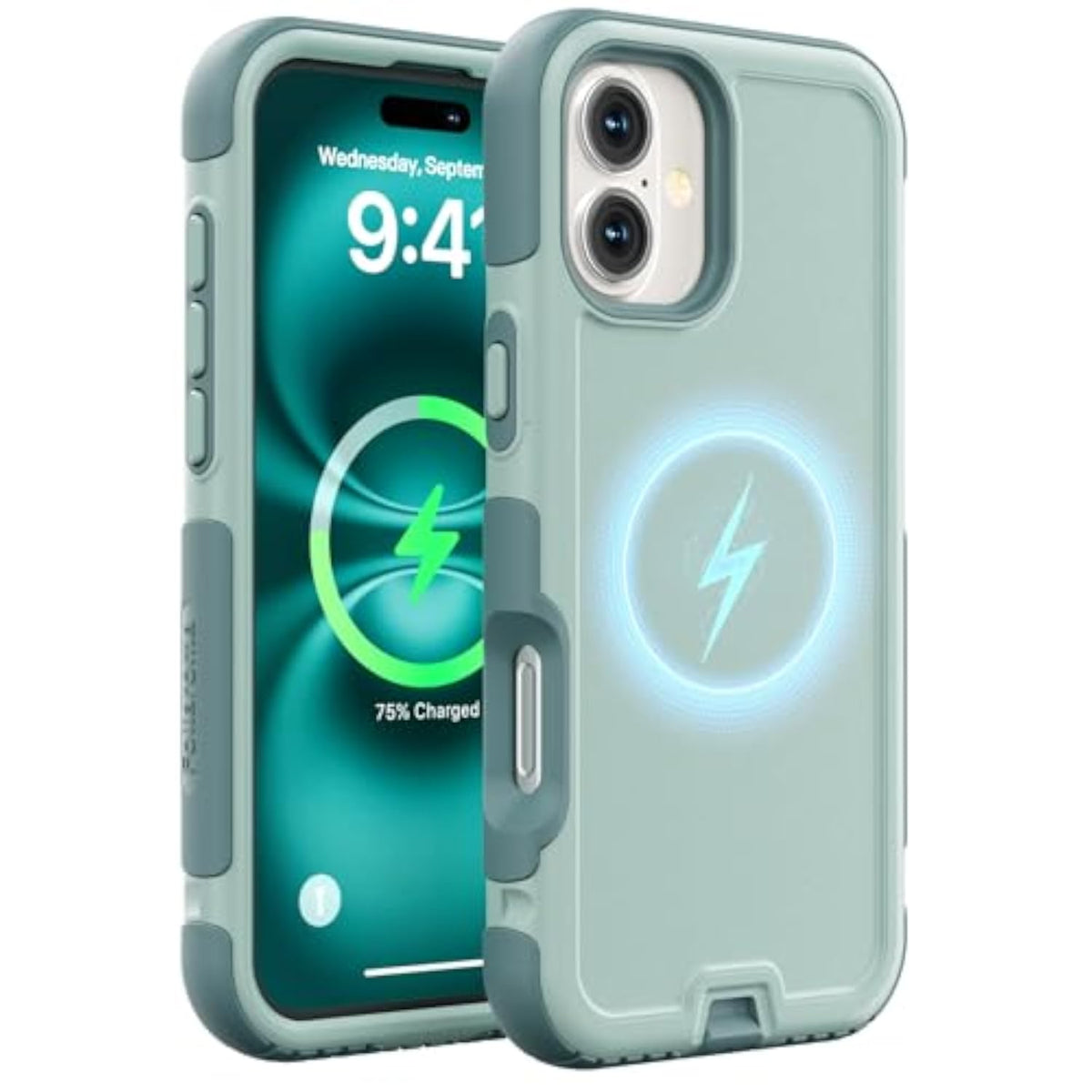 Heavy Duty Green Magnetic Case for iPhone 16