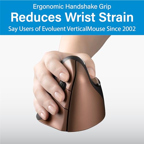 Inventor Of The Vertical Mouse Vm4Sw Ergonomic Vertical Mouse Right Hand Small Wireless Usb, Sculpted For Comfort, Reduces Wrist Strain, 4 Speeds, 6 Customizable Buttons In Windows