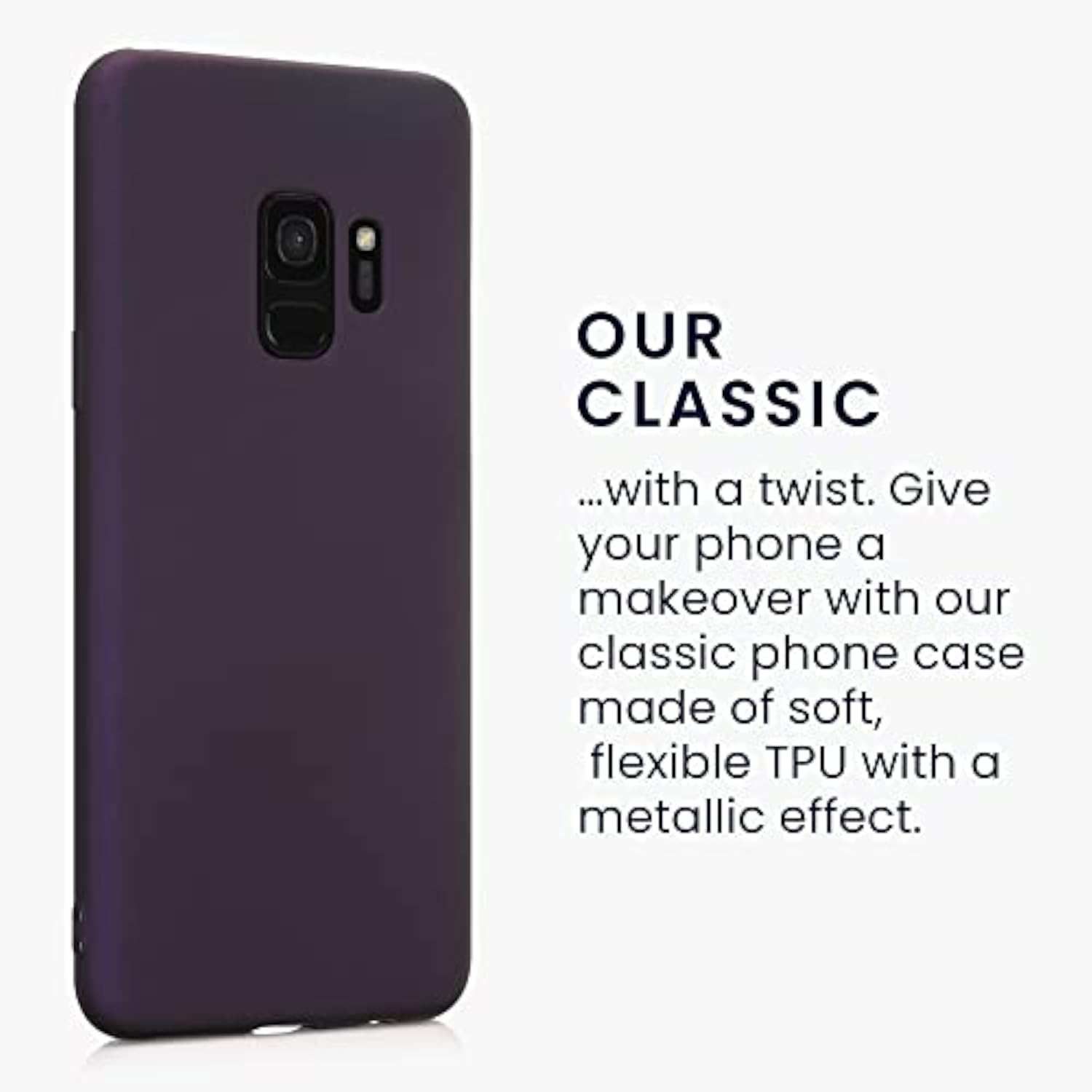 Samsung Galaxy S9 Case Compatible with kwmobile - Soft Slim Metallic TPU Silicone Cover - Metallic Berry