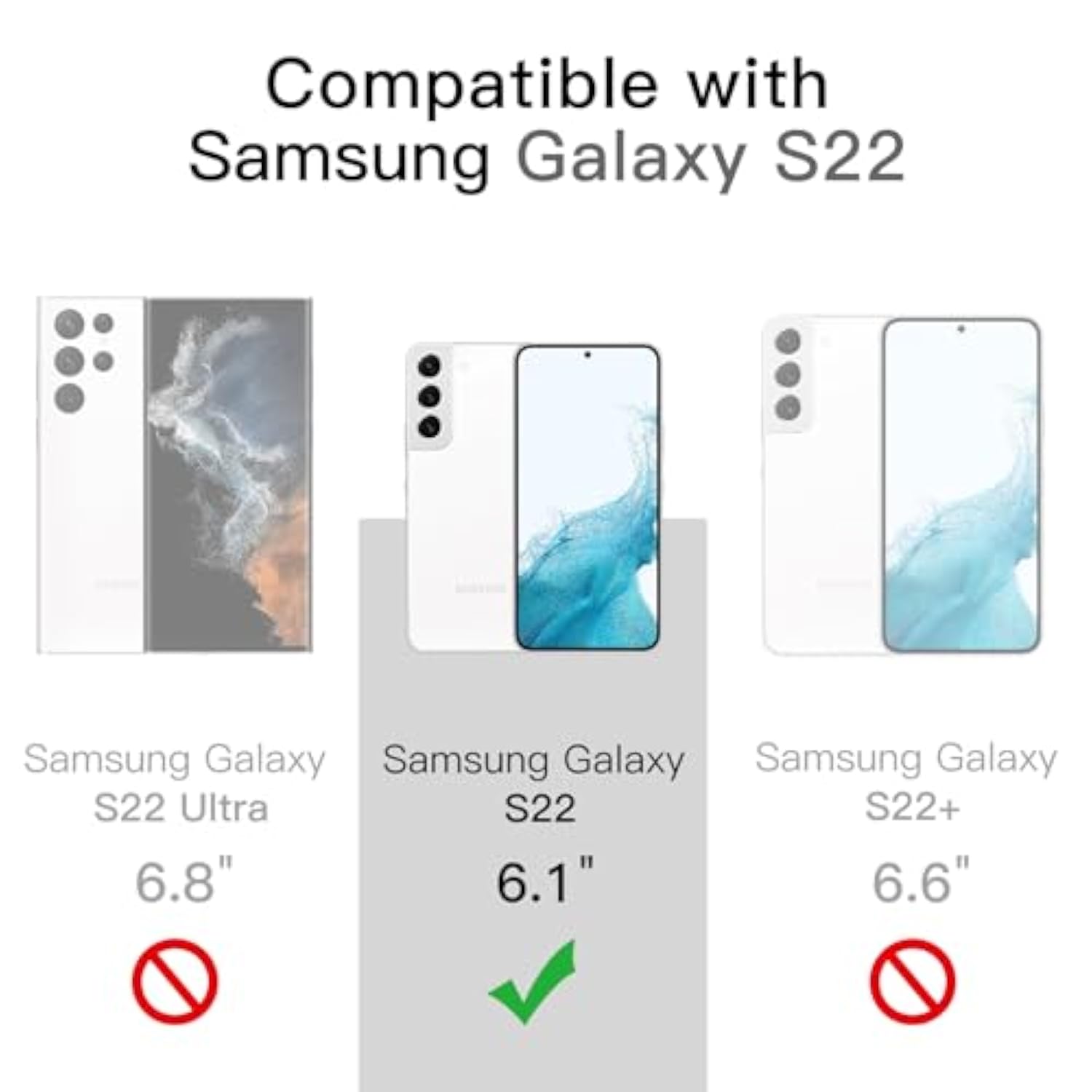 Jetech Case For Samsung Galaxy S22 5G 6.1Inch, Nonyellowing Shockproof Bumper Protective Phone Cover, Antiscratch Hard Pc Back (Clear)
