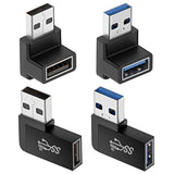 90 Degree Usb 3.0 Adapter (4 Pack), Vertical Up And Down Angle, Horizontal Lef