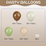 Sage Green Brown Balloons, 45 Pcs for Safari Jungle Birthday Baby Shower