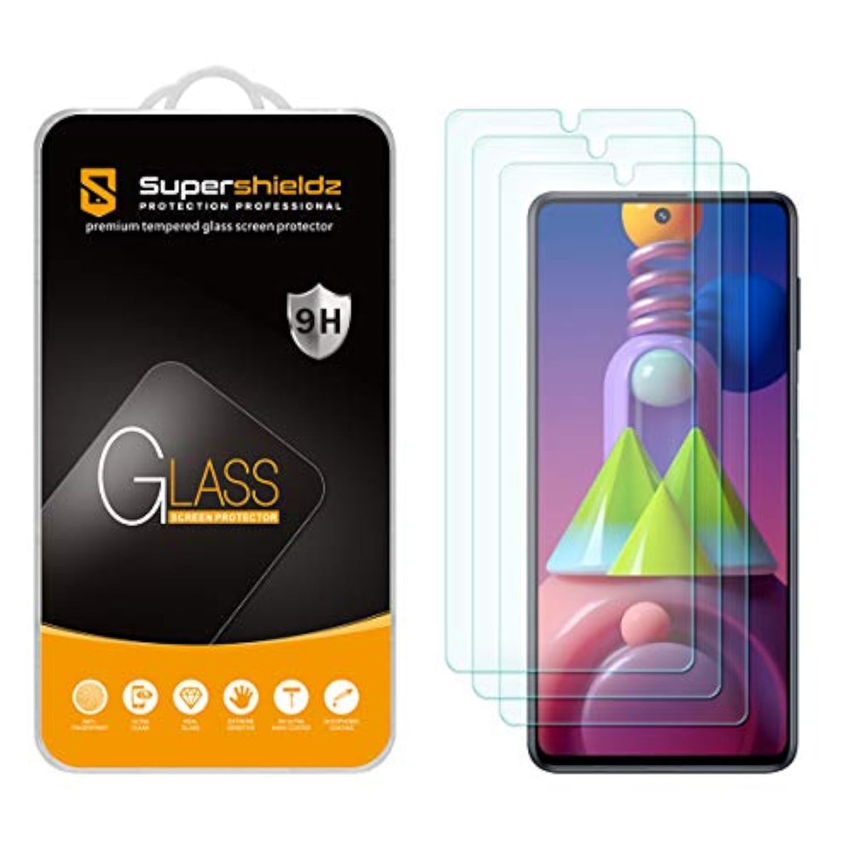 (3 Pack) Designed For Samsung Galaxy M51 Tempered Glass Screen Protector, 0.33Mm, Anti Scratch, Bubble Free