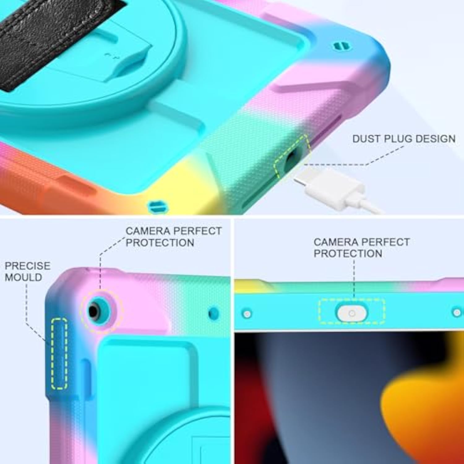 Ipad 9Th Generation Case,Ipad 8Th/7Th Generation Case,Ipad 10.2 Case,3 Layer H