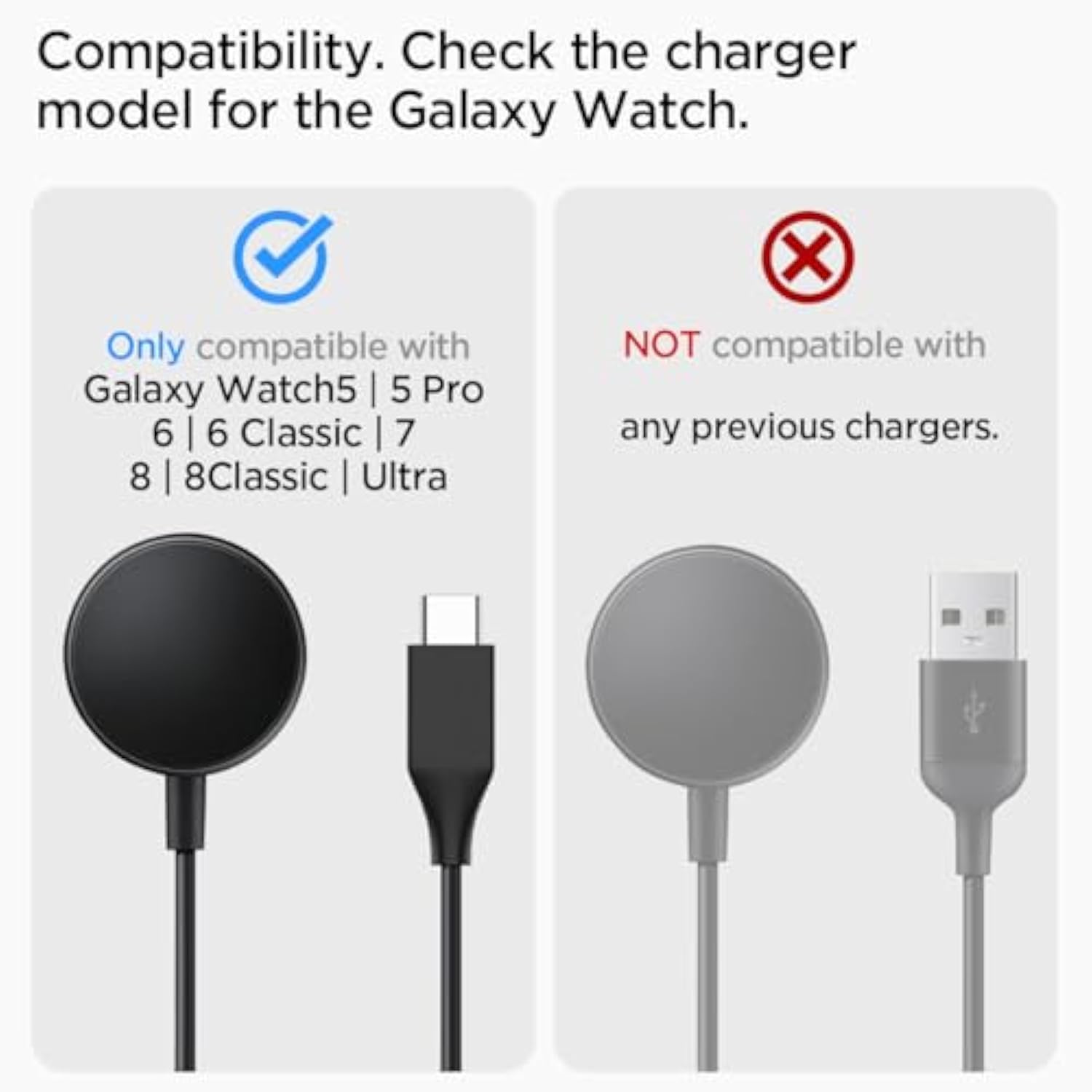 Spigen S353 Compatible with Samsung Galaxy Watch 8 Classic 46mm, 8 40/44mm, Ultra 47mm, 7 40/44mm, 6 40/44mm, 6 Classic 43mm, 5 40/44mm, 5 Pro Charger Stand - Black