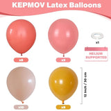 Boho Balloon Kit: Pink, Yellow & Orange Latex Balloons for Parties