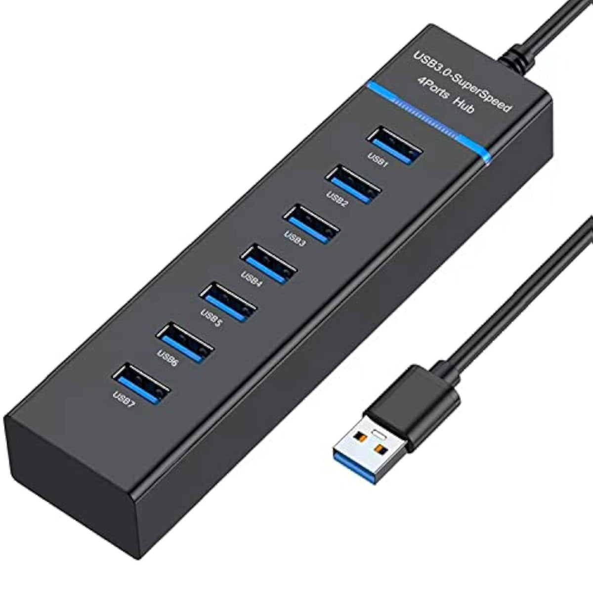 Usb Hub 3.0, 7-Port Usb Data Hub Splitter For Laptop, Pc, Macbook, Mac Pro, Ma