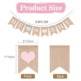 He Or She Banner, No Diy He Or She Gender Reveal Burlap Banners, Baby Shower Banner Sign For Girls Or Boy, Gender Reveal, Welcome Baby Backdrop Decoration