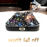 For Iphone 13 Case For Women?6.1 Inch??Very Shiny Luxury Bling Phone Case With 3D Glitter Sparkle Crystal Rhinestone Diamond Gems On Hard Reflective Pc Back Cover For Girls?Black?