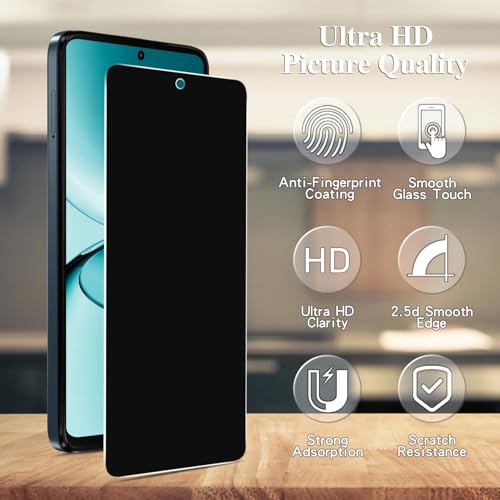 3 Pack Privacy Screen Protector for Motorola Moto G 2026/ G Play 2026, Anti Spy Private Tempered Glass Film, 9H Hardness, Case Friendly