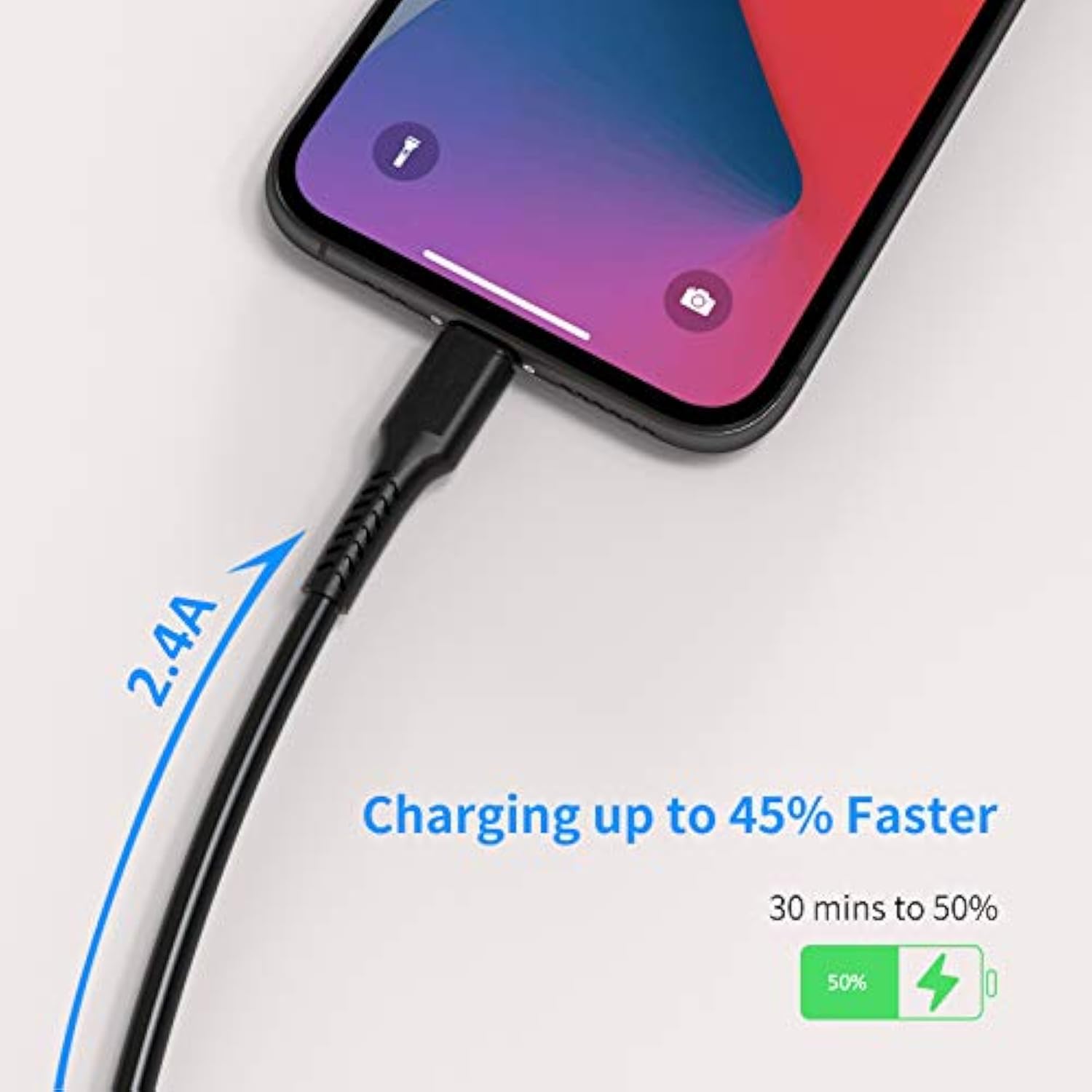 6 Inch Iphone Charge Cable Short, 0.5Ft 5Pack Usb To Lightning Cord For Fast Charging Stations Compatible With Apple Iphone 12 11 Pro Max Xs 8 7 6 5 Plus, Ipad Air/Mini