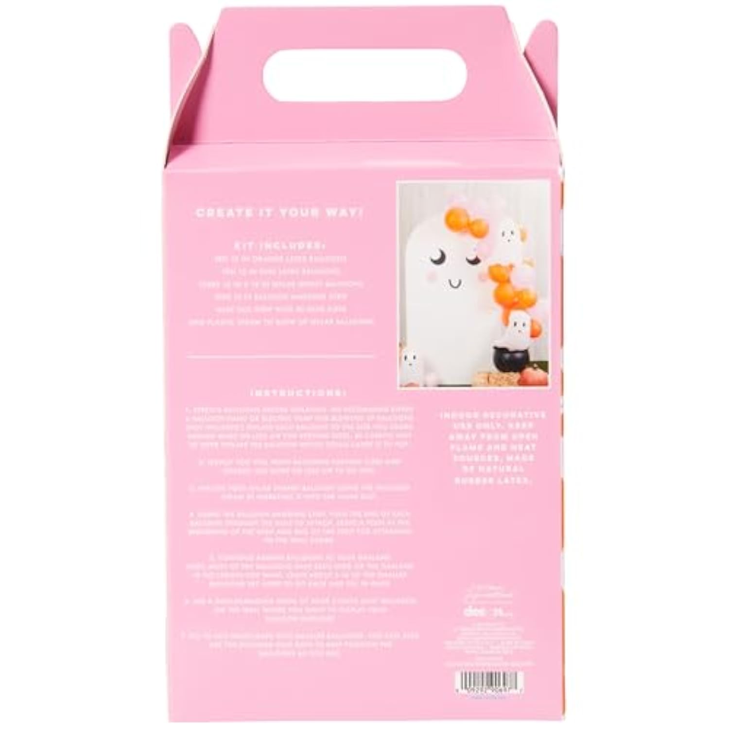 Halloween Mini Balloon Arch Kit with Ghost Mylar Balloons – Orange & Pink Party Decor