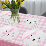 147 Pcs Bunny Birthday Decoration Tableware Party Supplies Some Bunny Is One Decorations Include Party Plates Napkins Paper Cup Fork and Spoon Tablecloth, Serve 24 Guests