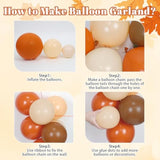 Fall Balloon Arch Kit: Orange, Brown, White Thanksgiving Party Decor