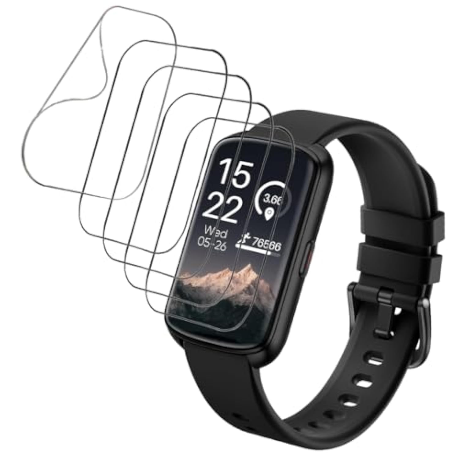 [5 Pack] For Qveq Band 3 / Bestinn H80 / Mindrose H80 / Ruimen L2B Fitness Tracker Screen Protector 1.47", Hd Clear Full Coverage Anti Scratch Bubble Free Soft Tpu Screen Protector Film