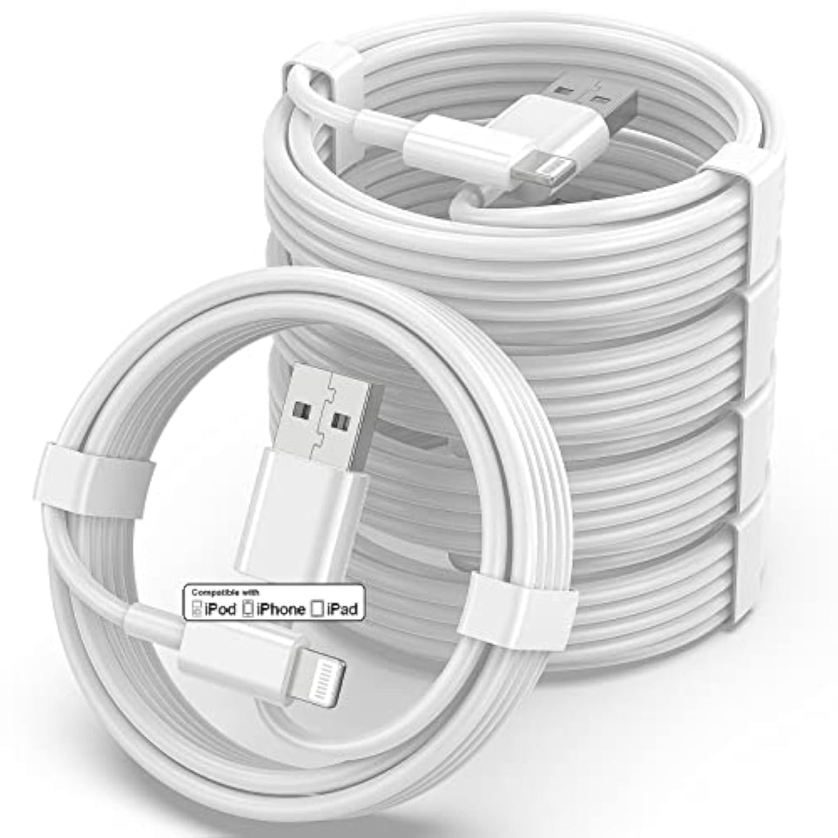 5 Pack [Apple Mfi Certified] Charger 3Ft, Apple Usb To Lightning Cable 3 Foot, Original Fast Charging Cord For Iphone 13 Pro Max/ 13/12Pro Max/12 Pro/11/Se2022/Xr/X/8/Ipad, White