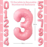 Pink Happy Birthday Balloon Set For Girls - 89 Pc Party Decorations For Women With 0-19 Number Balloons, Crown, Lipstick And Champagne Bottle Shapes, Confetti, Backdrop, Arch Kit, Assembly Supplies