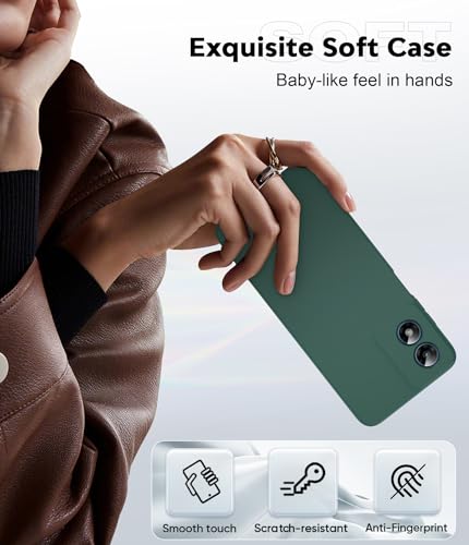 For Samsung Galaxy-A16-5G Case: Samsung A16 5G Case With 2Pcs Tempered Glass Screen Protector, Slim Soft Anti-Scratch Microfiber Lining, Full-Body Shockproof Protective For Galaxy A16, Green