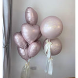 12pcs Baby Pink Heart-Shaped Foil Balloons for Baby Shower, Birthday & Wedding Decor