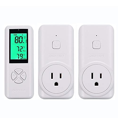 Digiten Wireless Temperature Controller, Remote Control Detect Temp, Digital Remote Thermostat, Plug-In Thermostat Outlet