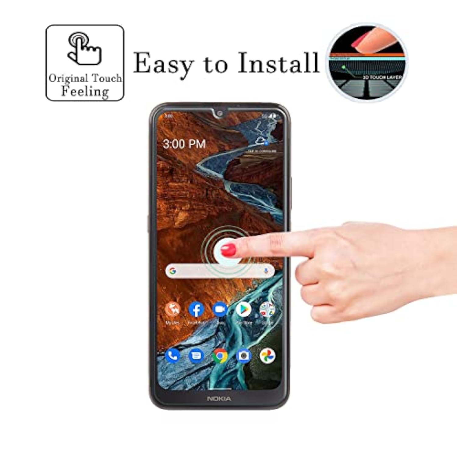 Nokia G300 5G Screen Protectors (3 Pack), 9H Tempered Glass Film For Nokia G300 5G Anti-Scratch Anti-Fingerprint Glass Screen Protectors Zero Bubbles Ultra-Clear 99.99%, Transparent