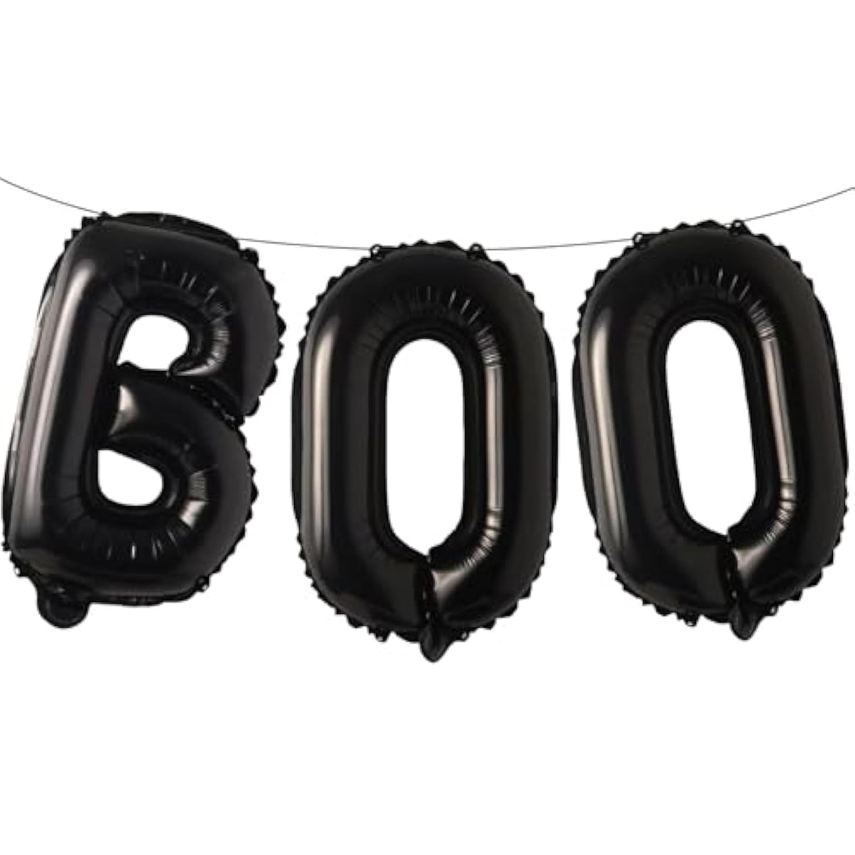 16" Black 'BOO' Mylar Balloons – Spooky Halloween Party Letter Banner