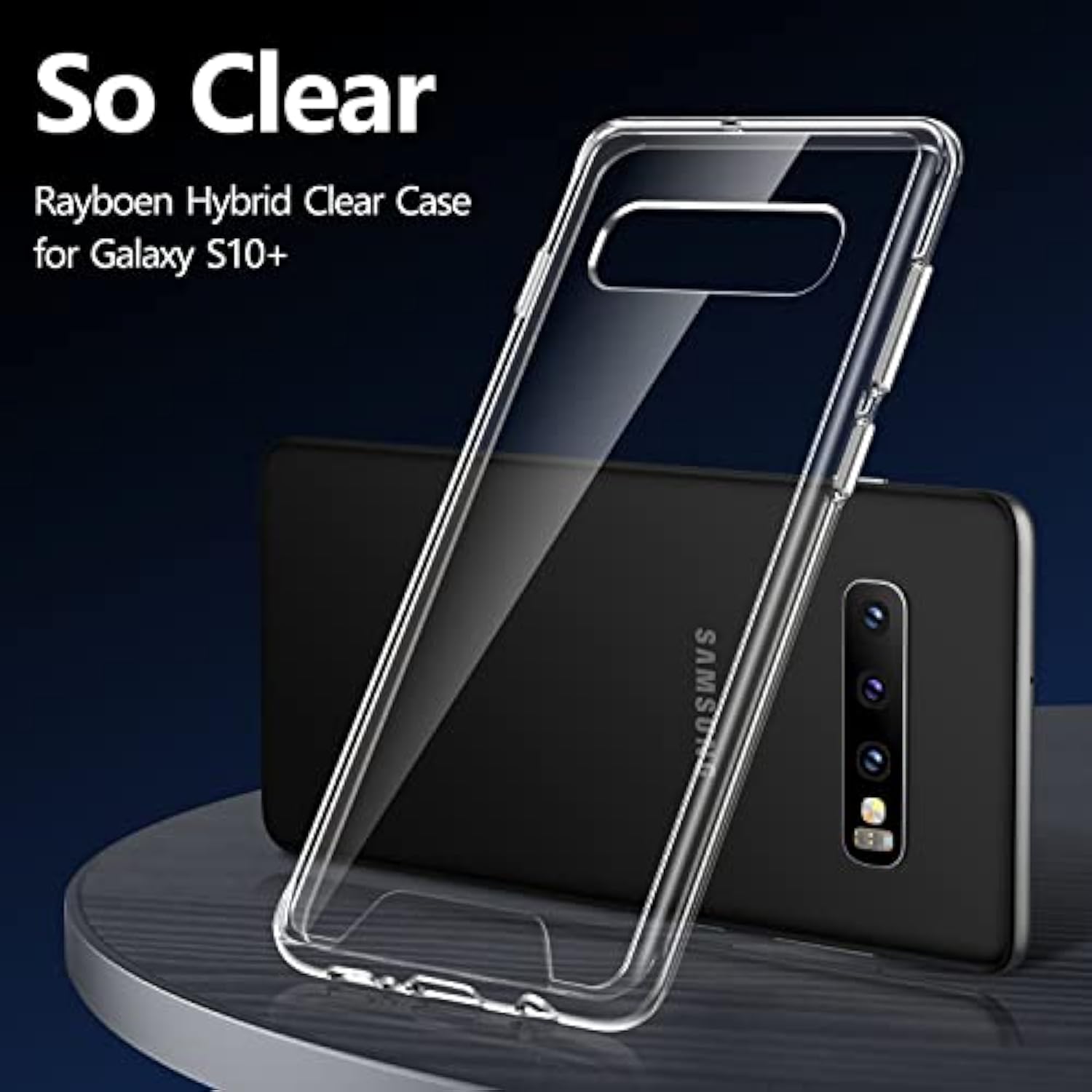 Case For Galaxy S10 Plus, Crystal Clear Designed Shockproof Protection Phone Case, Transparent Hard Pc Back Flexible Tpu Sleek Light And Durable Cover For Samsung Galaxy S10 Plus
