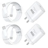 Iphone 15 Pro Max Charger Fast Charging, 30W Usb C Wall Charger Block With 10 Ft Usb C To C Long Charging Cable Cord For Iphone 15 Pro/15 Pro Max/15 Plus,Ipad Pro/Air/Mini, Samsung Galaxy S24/23 Ultra