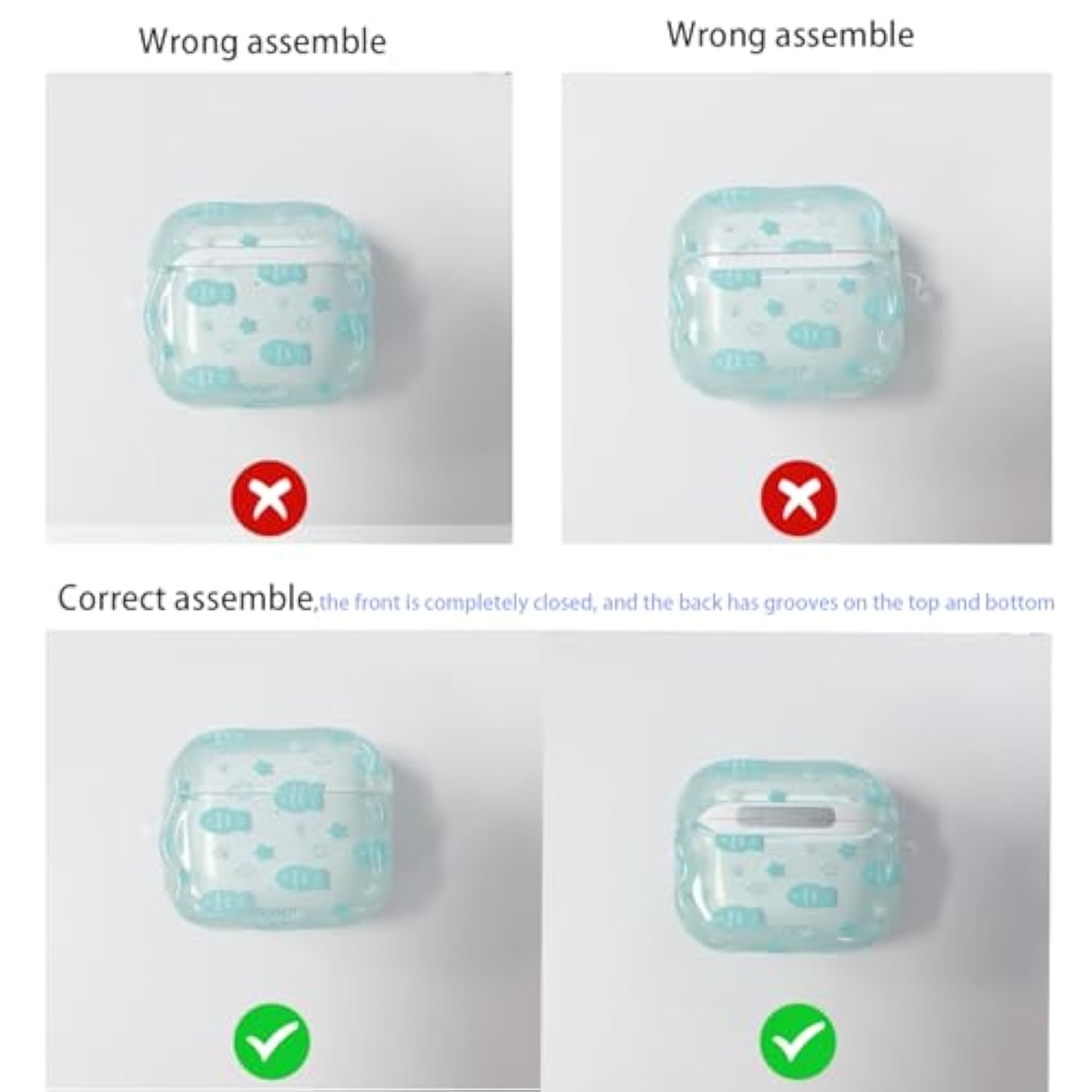 Compatible With Airpods 4 Case Soft Tpu With Cleaner Kit Creative Fish Star Keychain Shockproof Cover For Airpods 4Th Generation-Water Blue