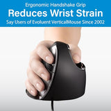 Inventor Of The Vertical Mouse Vmdl Ergonomic Vertical Mouse Right Hand Large Wired Usb, Sculpted For Comfort, Reduces Wrist Strain, 4 Speeds, 6 Customizable Buttons In Windows