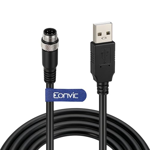 Industrial M12 4 Pin A Code Male to USB 2.0 Male Data Connection Cable High Flex Shielded Moulded IP67 Waterproof Cable 1M