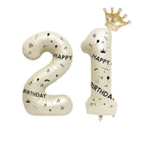 40in White Foil Number 21 Balloon for Birthday Anniversary & Party Decor