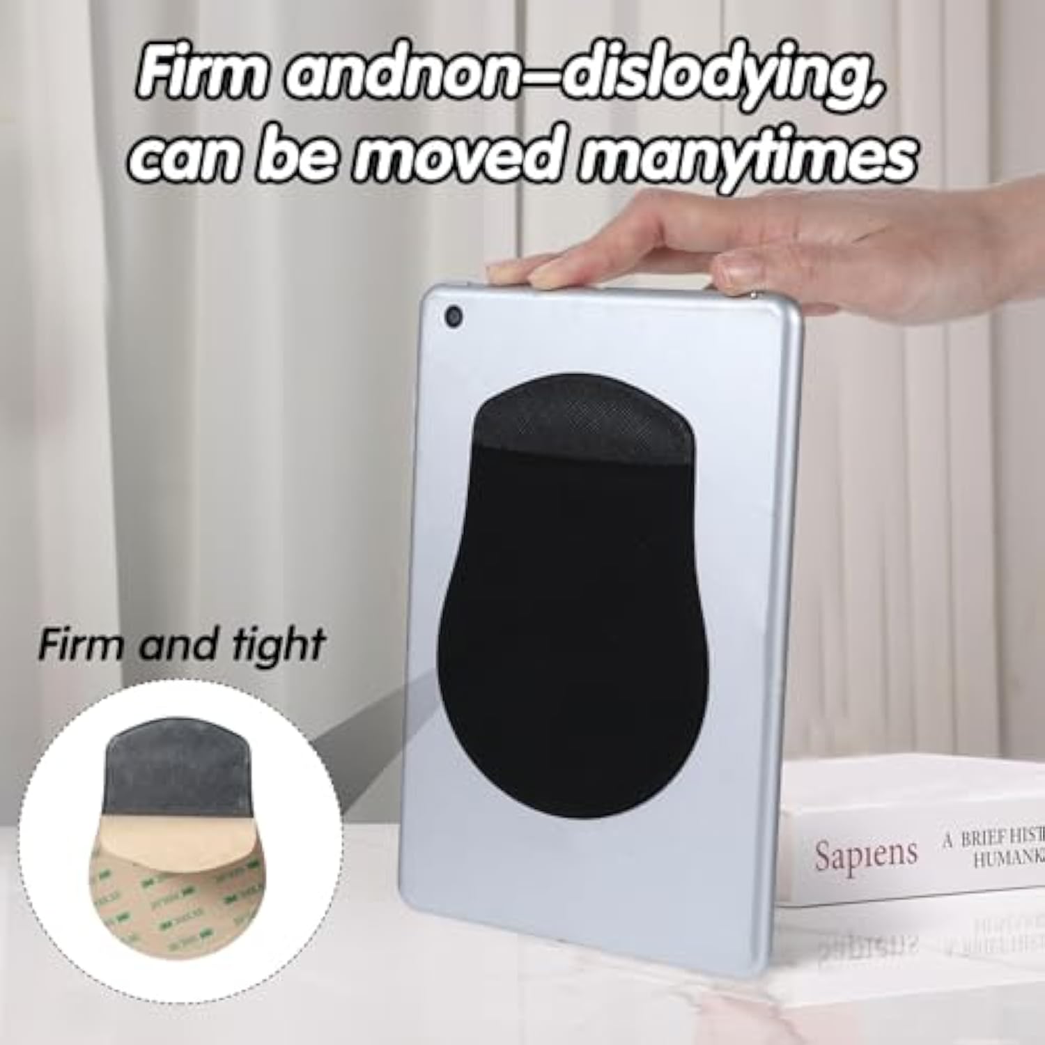 Universal Stick-On Mouse Pouch For Laptop, Slim Holder For Wireless Mouse, Reusable Adhesive Pocket For Computer, Office, Home - Black