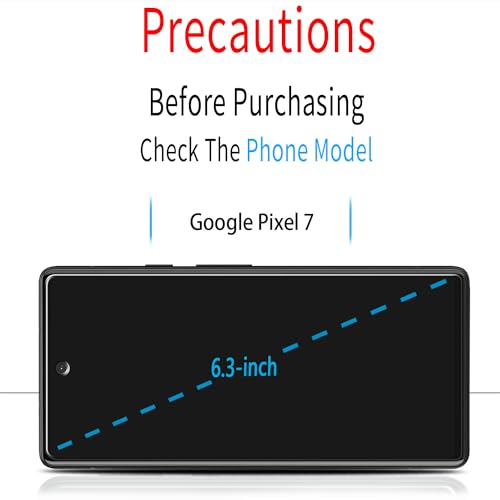 [3+3 Pack Screen Protector for Google Pixel 7 Tempered Glass with Camera Lens Protector, Support Fingerprint Reader, No-Bubbles, Anti Scratches