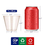 50 Pack 9 Oz Glitter Plastic Cups, Disposable Gold Cups, Clear Plastic Tumblers For Weddings Thanksgiving, Christmas Parties