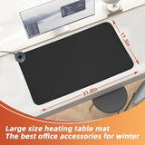 Heated Mouse Pad - Heated Desk Mat With 8 Levels Heating & 3 Hours Auto Shut-Off - 31.8”X 17.3”Large Safe Desk Mat Hand Warmer For Home Office Work(Black)