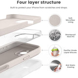 Compatible With 16 Pro Max Case, Liquid Silicone Upgrade [Camera Protection] [Soft Anti-Scratch Microfiber Lining] Shockproof Phone Case For 16 Pro Max 6.9 Inch - Stone