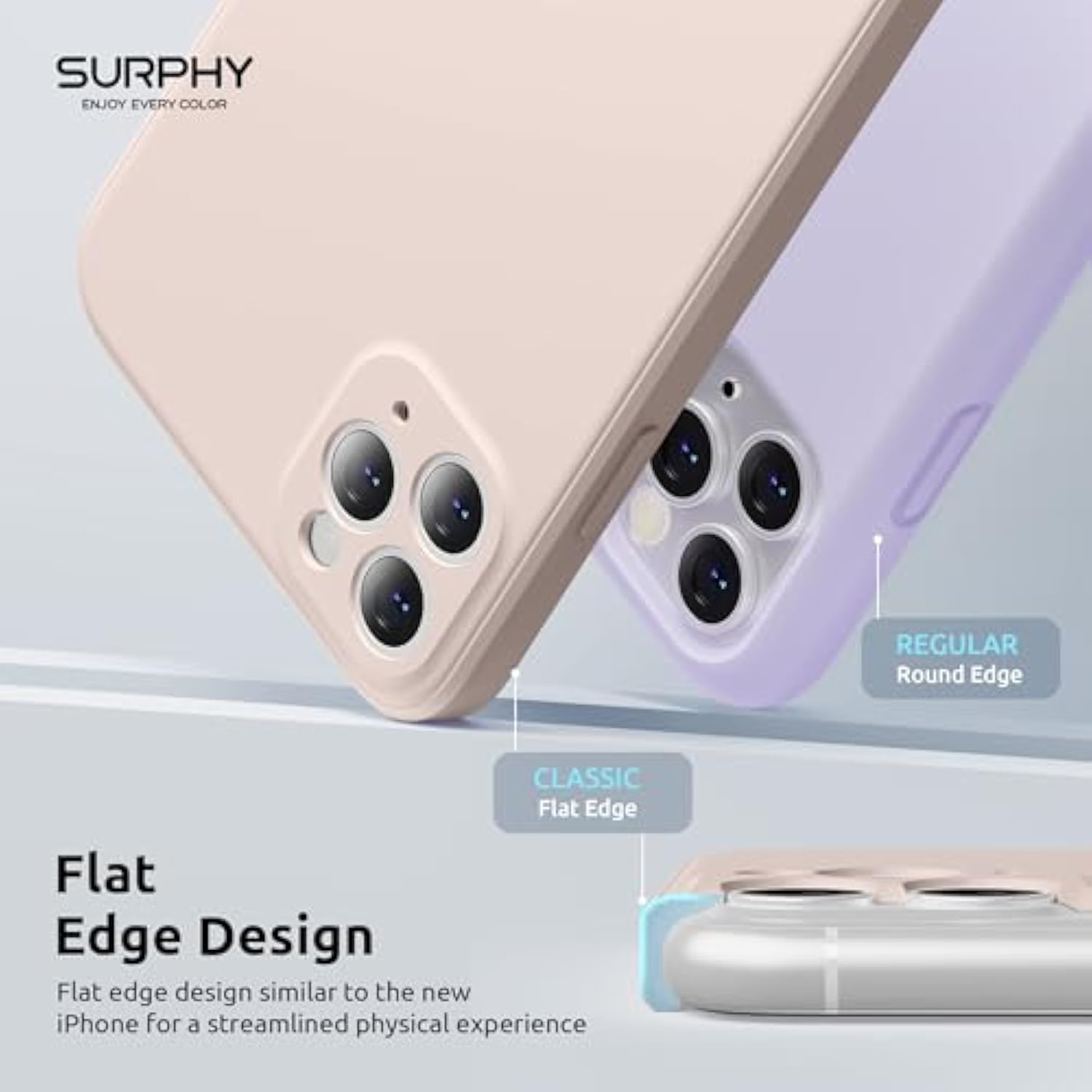 Design For Iphone 11 Pro Case With Camera Protection, Straight Edges Liquid Silicone Phone Case For Iphone 11 Pro 5.8 Inches, Light Pink