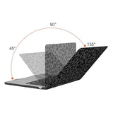 MOSISO Compatible with MacBook Air 15 inch Case 2025 2024 2023 Release M4 A3241 M3 A3114 M2 A2941 with Touch ID, Plastic Leopard Grain Hard Shell Case & Keyboard Cover & Screen Protector, Black