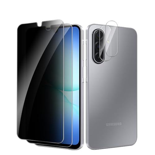 [2+2 Pack] Privacy Screen Protector for  Galaxy A17, Anti-Spy Shatterproof Tempered Glass with Camera Lens Tempered Glass 9H Hardness Bubble